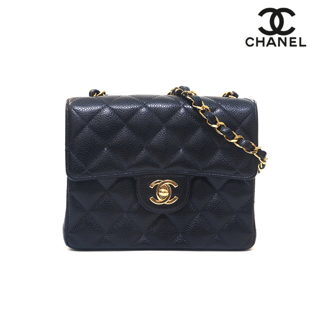 シャネル CHANEL キャビアスキン ミニマトラッセ チェーン ショルダーバッグ