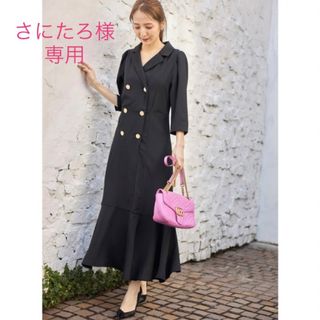 トッコクローゼット(TOCCO closet)の【新品】トッコ クローゼット バックレースアップトレンチマーメイドワンピース黒(ロングワンピース/マキシワンピース)