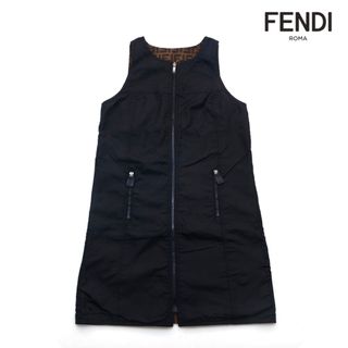 美品 90s old FENDI ズッカ柄 ジップベスト ジレ ブラウン