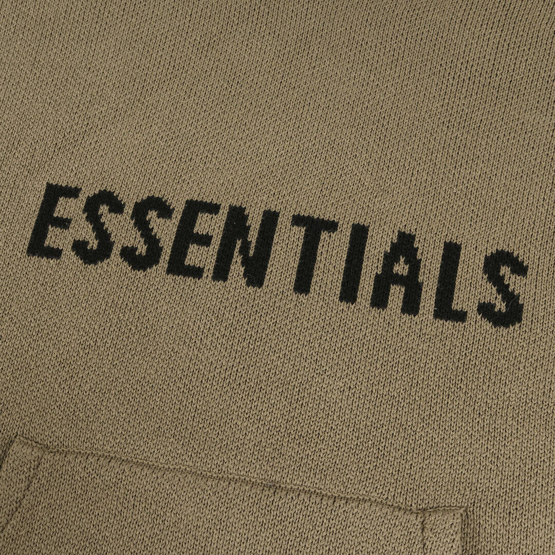 FEAR OF GOD フィアオブゴッド パーカー サイズ:M 21SS FOG ESSENTIALS オーバーサイズ ニット パーカー Logo  Knit Hoodie トープ トップス カットソー カジュアル ストリート ブランド【メンズ】【中古】【美品】