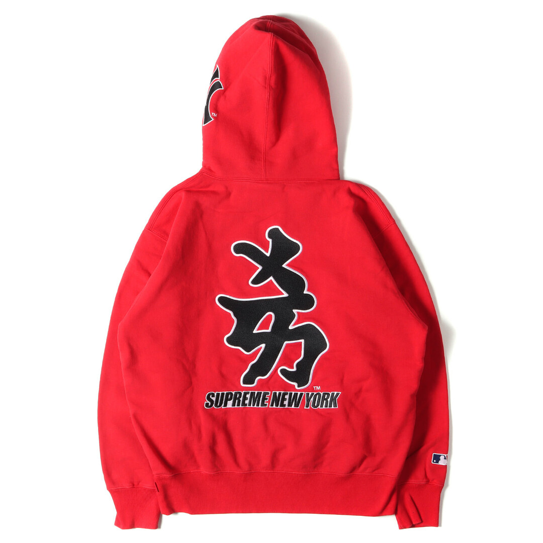 Supreme シュプリーム パーカー サイズ:S 22AW New York Yankees MLB コラボ 最高ロゴ 裏起毛 スウェットパーカー  Kanji Hooded Sweatshirt レッド 赤 トップス カットソー カジュアル ストリート ブランド【メンズ】【中古】