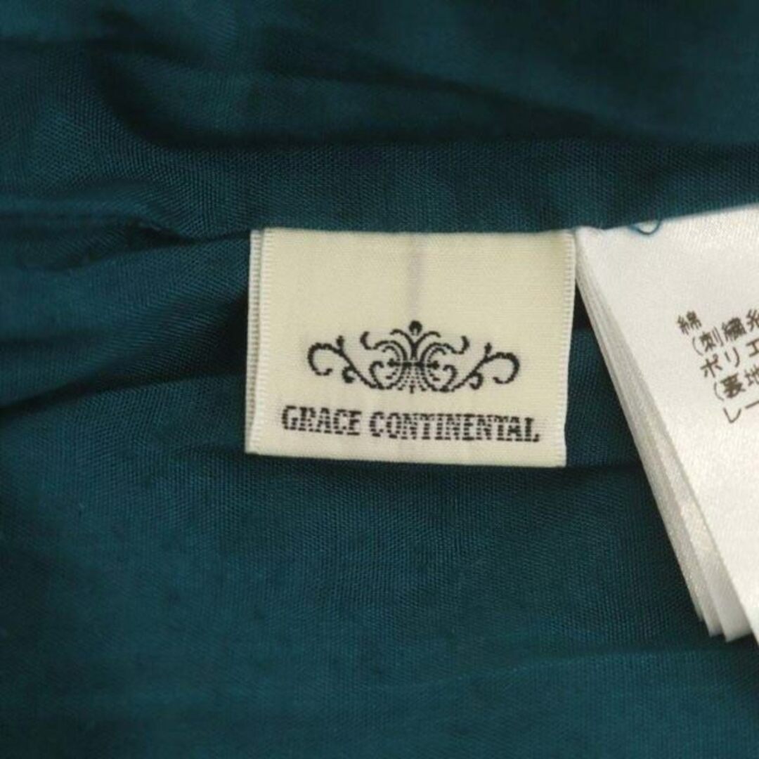 GRACE CONTINENTAL(グレースコンチネンタル)のグレースコンチネンタル スパン幾何刺繍スカート ミニ タイト 36 緑 グレー レディースのスカート(ミニスカート)の商品写真