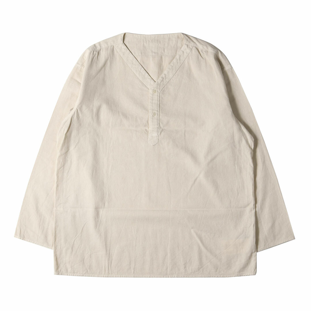 Kinema キネマ シャツ サイズ:M 23SS 受注販売品 ピグメント染め スリーピング プルオーバー シャツ Vネック pigment sleeping shirt KNM-23SS-SH10 アイボリー トップス カットソー シンプル 無地 ブランド【メンズ】【美品】