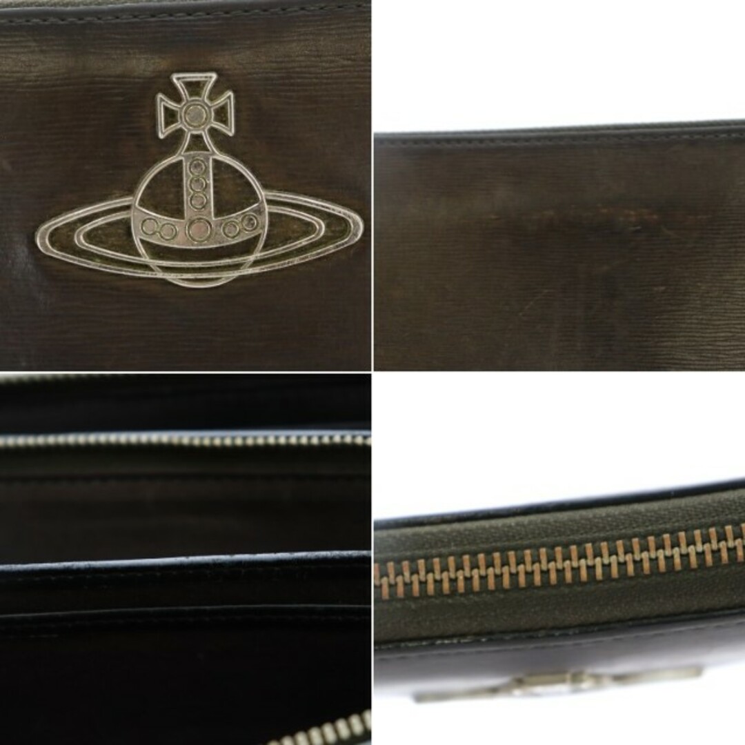 Vivienne Westwood(ヴィヴィアンウエストウッド)のヴィヴィアンウエストウッド 長財布 オーブラウンドジップファスナー レザー 茶 レディースのファッション小物(財布)の商品写真