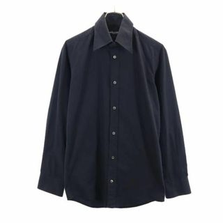 美品 ドルチェアンドガッバーナ DGハート刺繍 長袖シャツ メンズ コットン グレー 43 DOLCE&GABBANA
