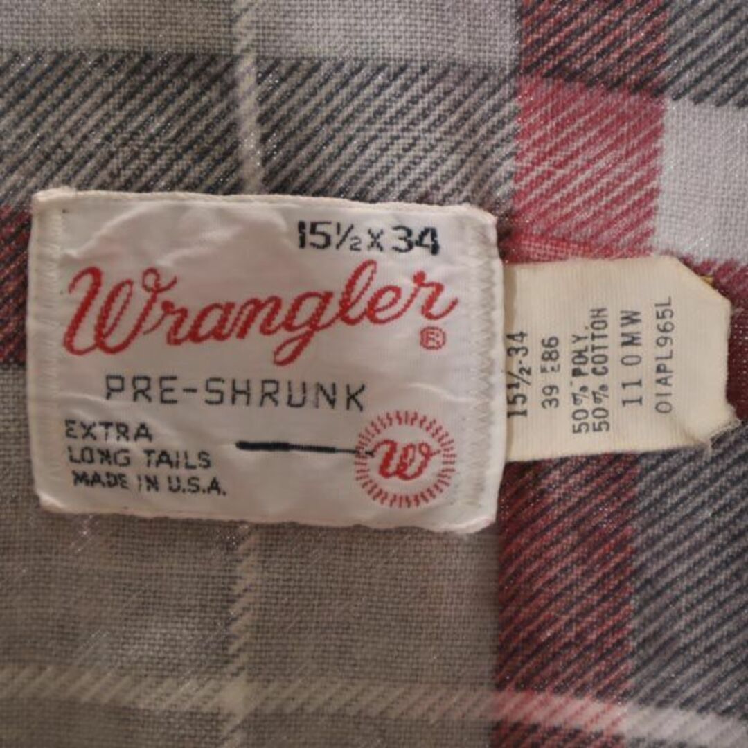 G94】Wrangler 長袖チェックシャツ【XL】made in U.S.A - シャツ