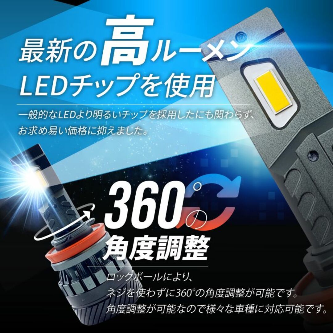 H8/H11/H16 LEDヘッドライト ハイパワー HIDより明るい 爆光 H ...