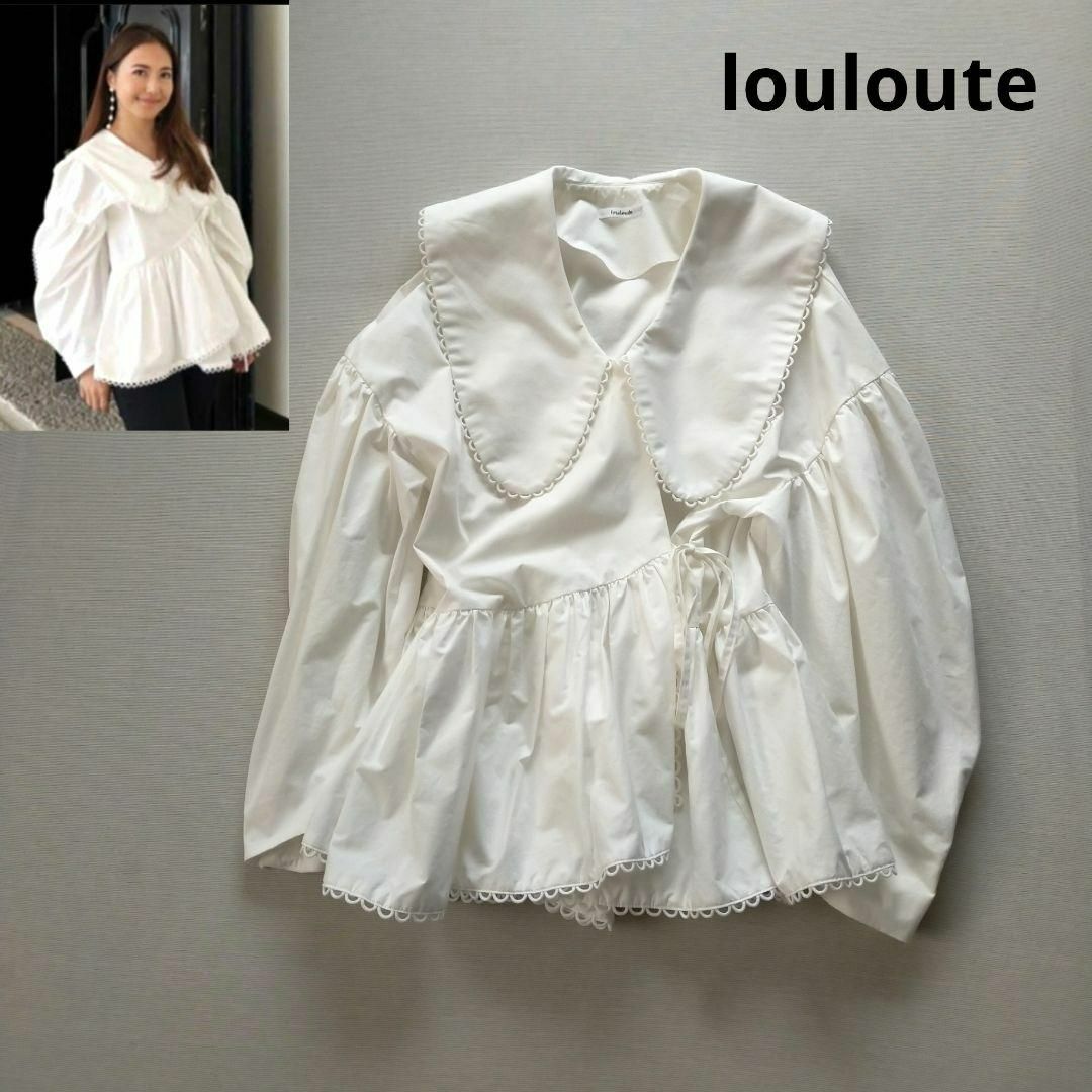 【美品】louloute　ルルット　バルーンスリーブブラウス　レース