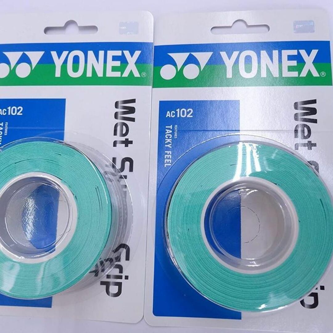 YONEX(ヨネックス)のヨネックス　ウェットスーパーグリップ AC102［3本入］グリーン×2個 スポーツ/アウトドアのスポーツ/アウトドア その他(バドミントン)の商品写真