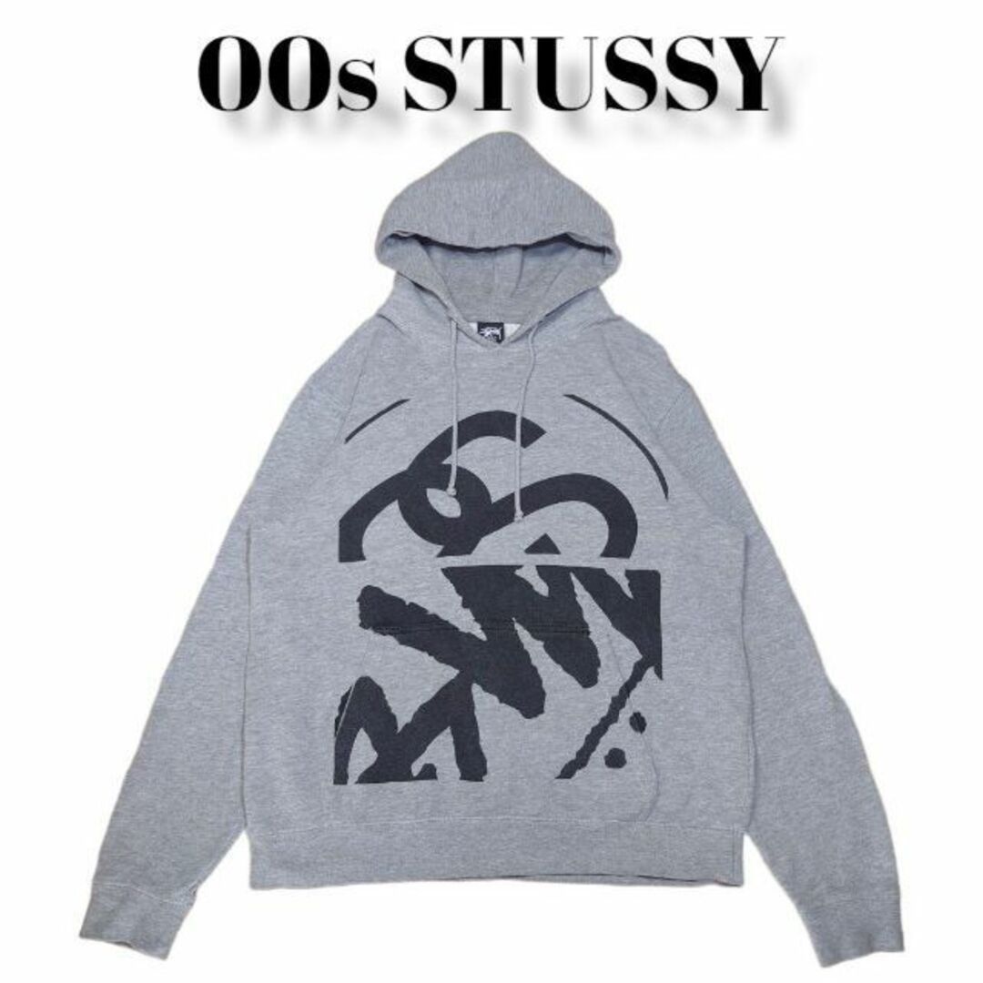 00s STUSSY　両面ビッグプリント　スウェットパーカー　　ステューシー