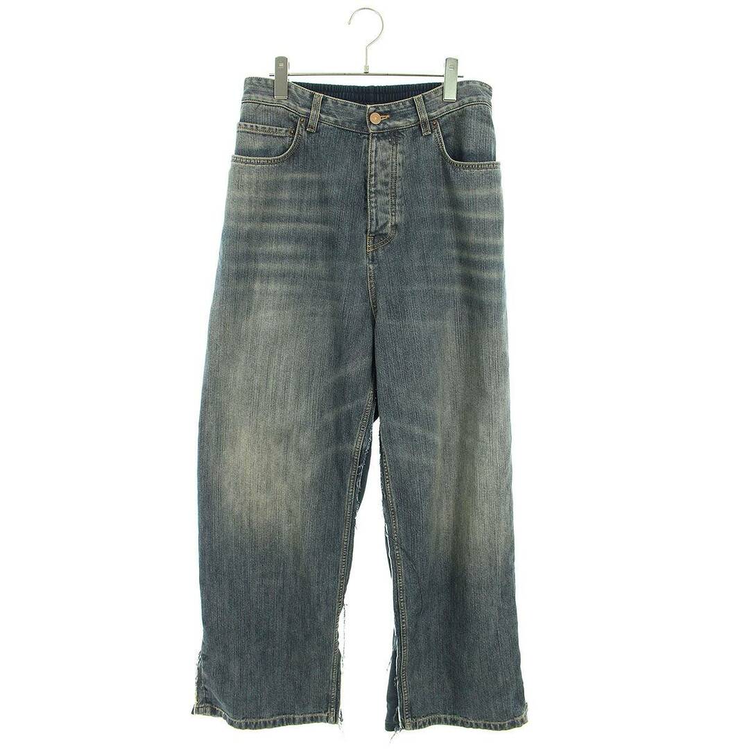 バレンシアガ  23SS  738751 TNW65 HYBRID BAGGY JEANS スウェット切り替えハイブリッドワイドデニムパンツ メンズ XS