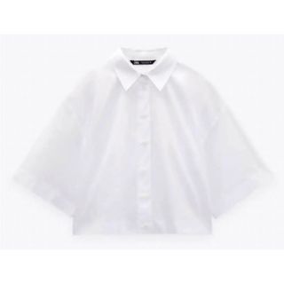 ザラ(ZARA)のZARA コットンポプリンシャツ(シャツ/ブラウス(半袖/袖なし))