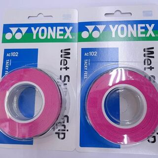 ヨネックス(YONEX)のヨネックス　ウェットスーパーグリップ AC102［3本入］ピンク×2個(バドミントン)
