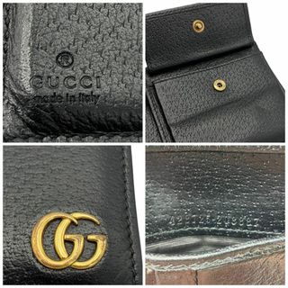 ⭐️良品⭐️ グッチ GGマーモント レザー 二つ折り財布 ブラック