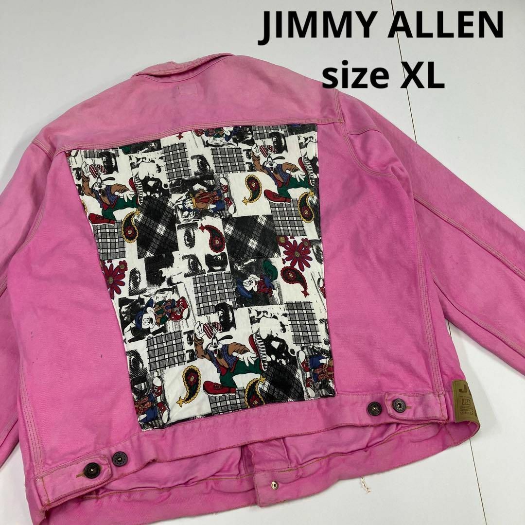 JIMMY ALLEN デニムジャケット　ピンク　リメイク　　XL 90's