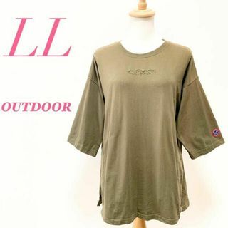 アウトドアプロダクツ(OUTDOOR PRODUCTS)のOUTDOOR アウトドア 半袖Tシャツ 七分袖 カジュアル カーキ グリーン(Tシャツ(半袖/袖なし))