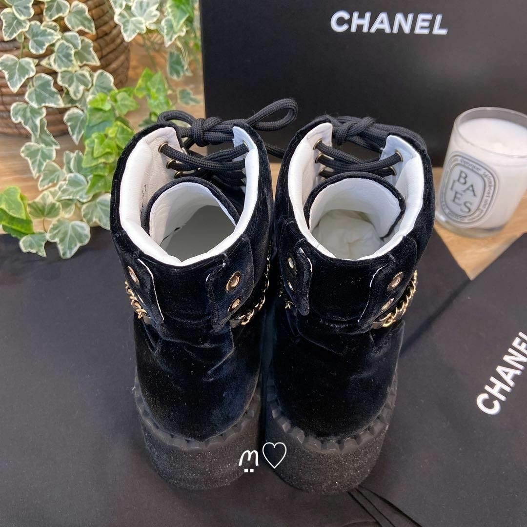 CHANEL - 新品 22AW CHANEL シャネル レースアップブーツ 37.5 ココ CHANEL - 新品 22AW CHANEL シャネル レースアップブーツ 37.5 ココ