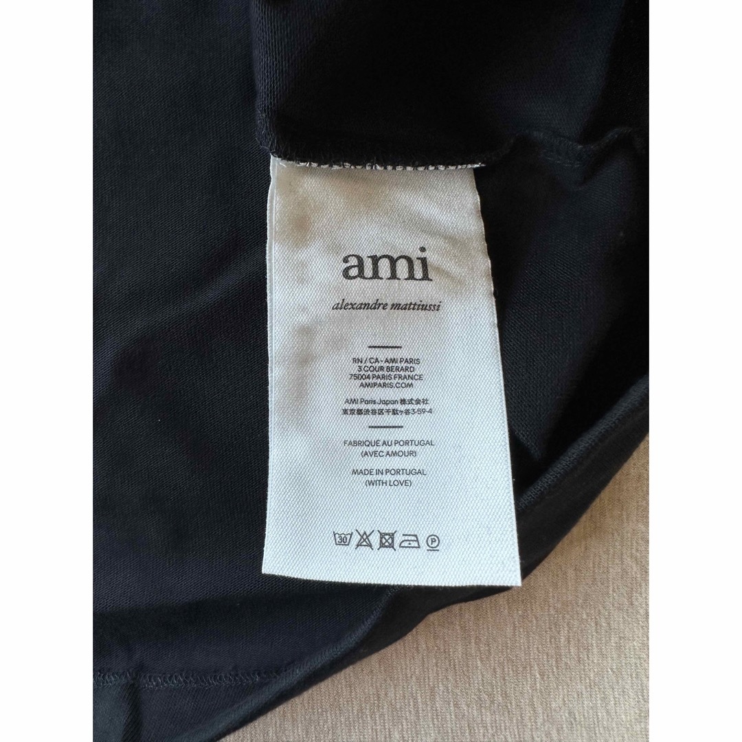 黒XXL新品 AMI Paris アミ グラフィック ロング Tシャツ ブラック