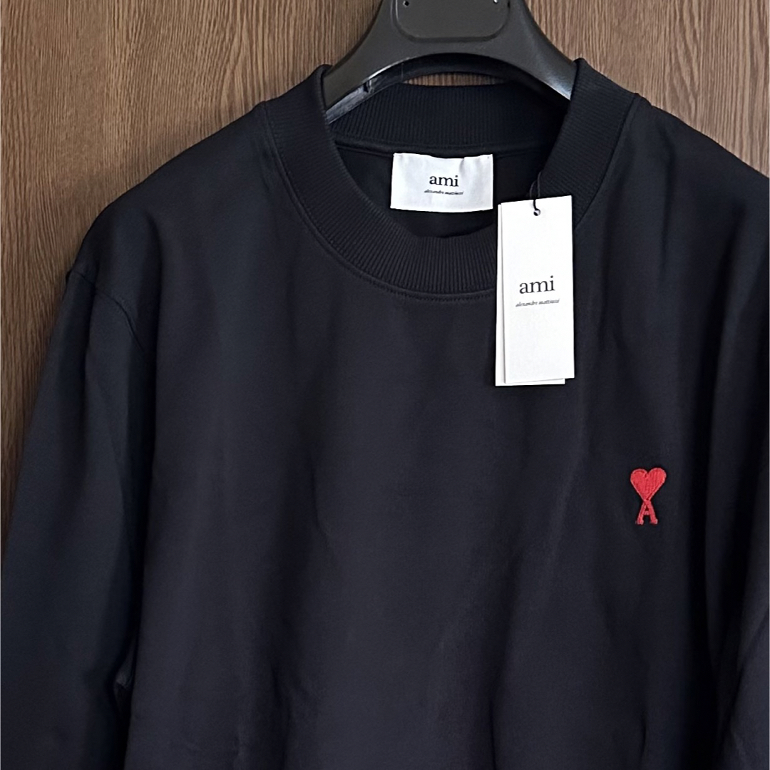 黒XXL新品 AMI Paris アミ グラフィック ウール ニット セーター