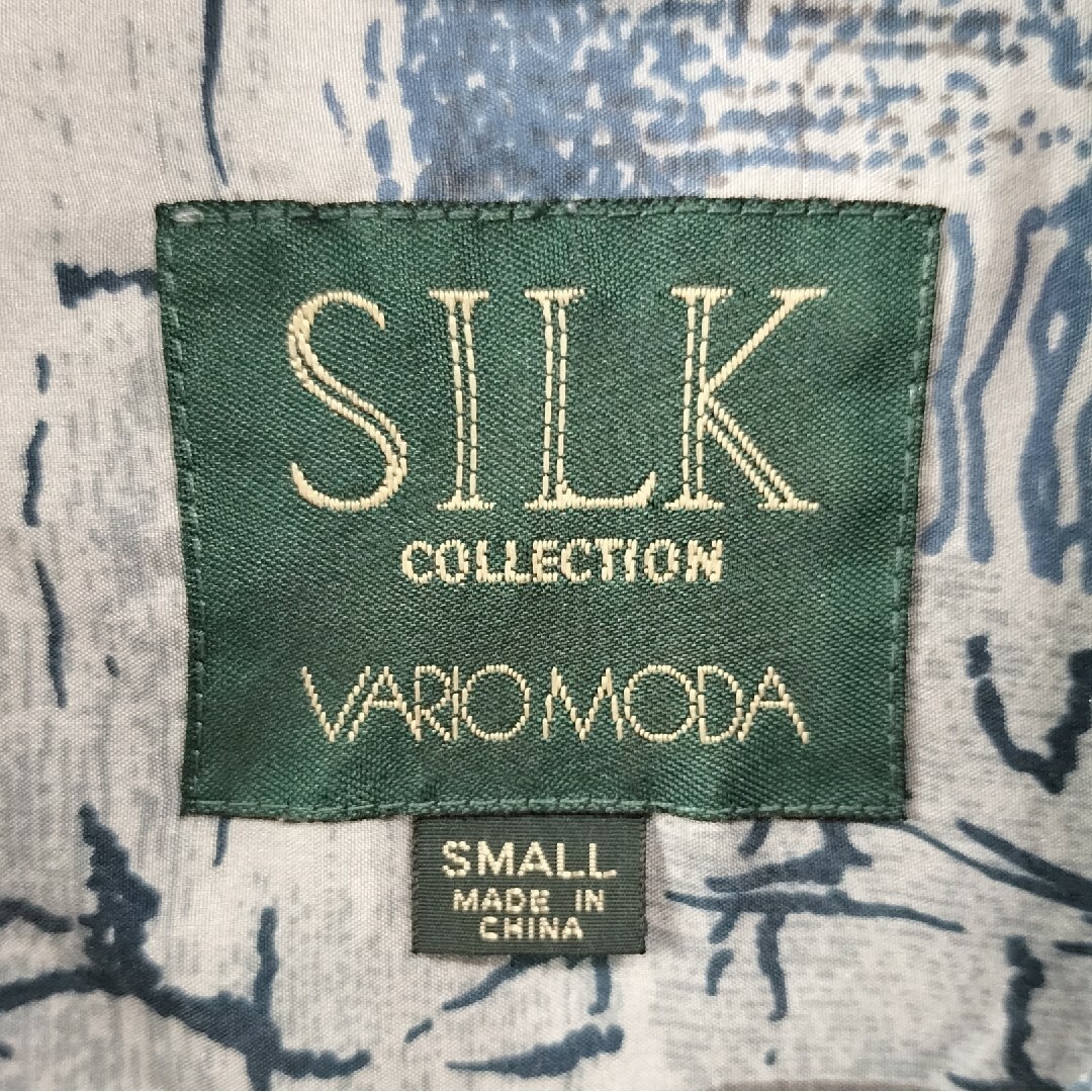 【未着用品!】VARIO MODA ヴィンテージ 総柄シャツ シルク100%
