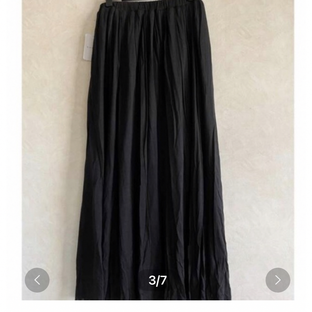 新品タグ付きNOBLE IENA 3枚仕立ての綺麗目シルエットロングスカート　黒