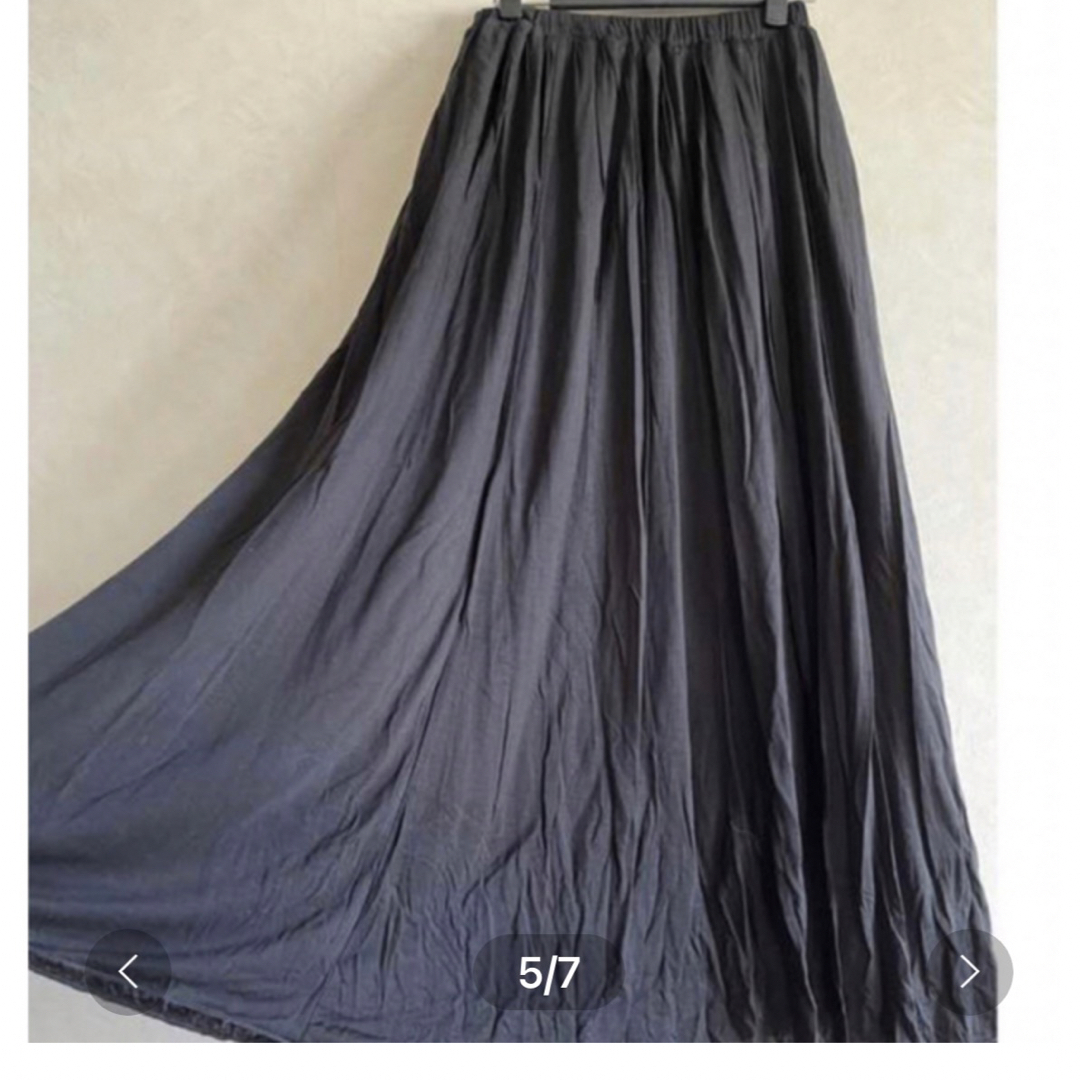 新品タグ付きNOBLE IENA 3枚仕立ての綺麗目シルエットロングスカート　黒 4