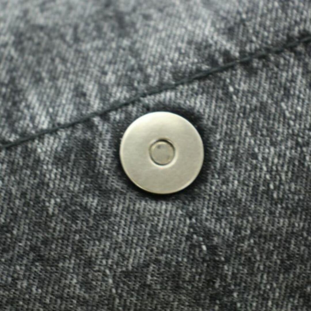 ZARA(ザラ)のザラ フラップ付きロックショルダーバッグ ハンドバッグ デニム チェーン グレー レディースのバッグ(ショルダーバッグ)の商品写真