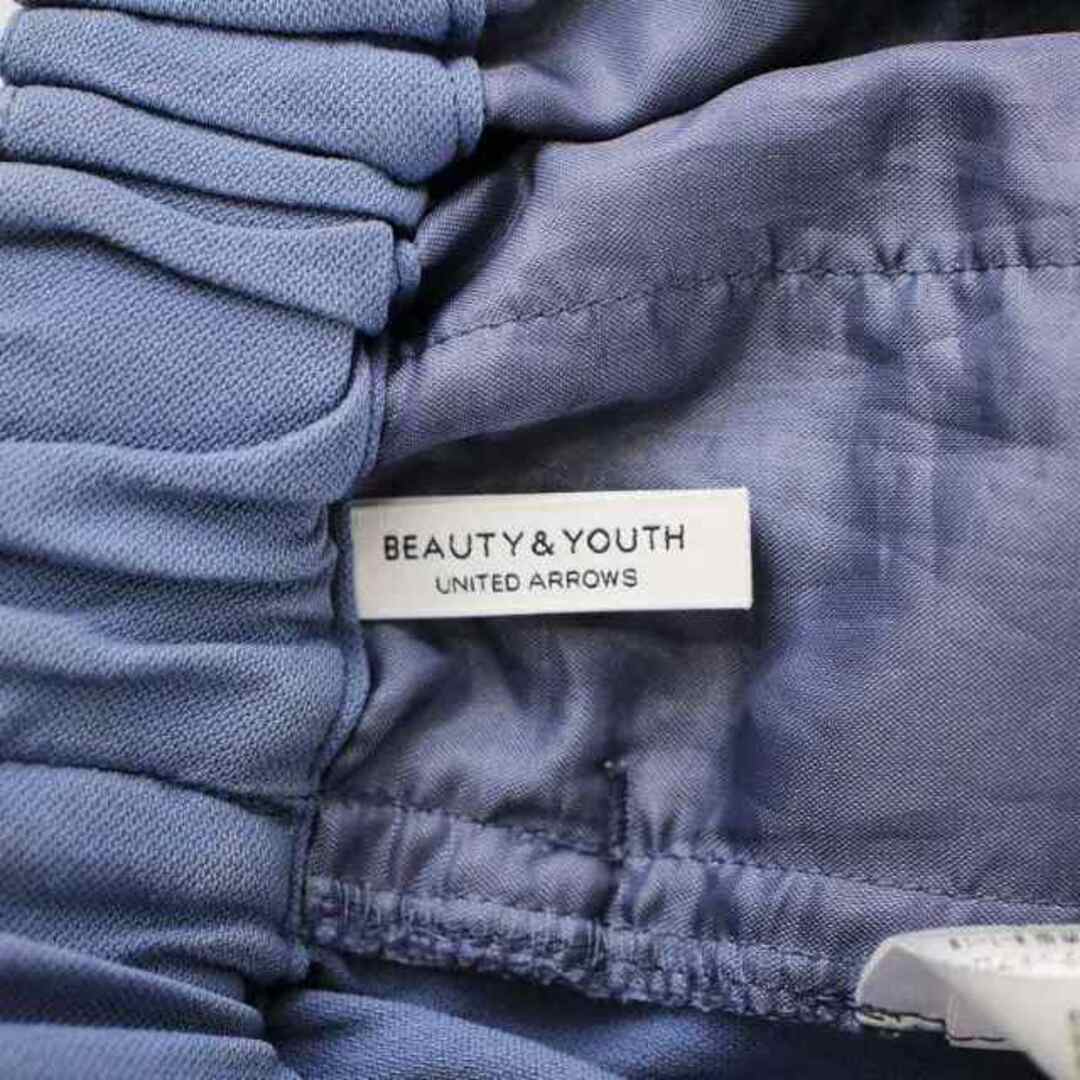 BEAUTY&YOUTH UNITED ARROWS(ビューティアンドユースユナイテッドアローズ)のB&Y BEAUTY&YOUTH テーパードパンツ ジップアップ 無地 L 青 レディースのパンツ(その他)の商品写真