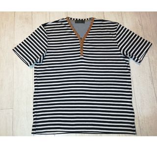 ムッシュニコル(MONSIEUR NICOLE)の新品/MONSIEUR NICOLE/ムッシュニコル/ボーダー/牛革/カットソー(Tシャツ/カットソー(半袖/袖なし))