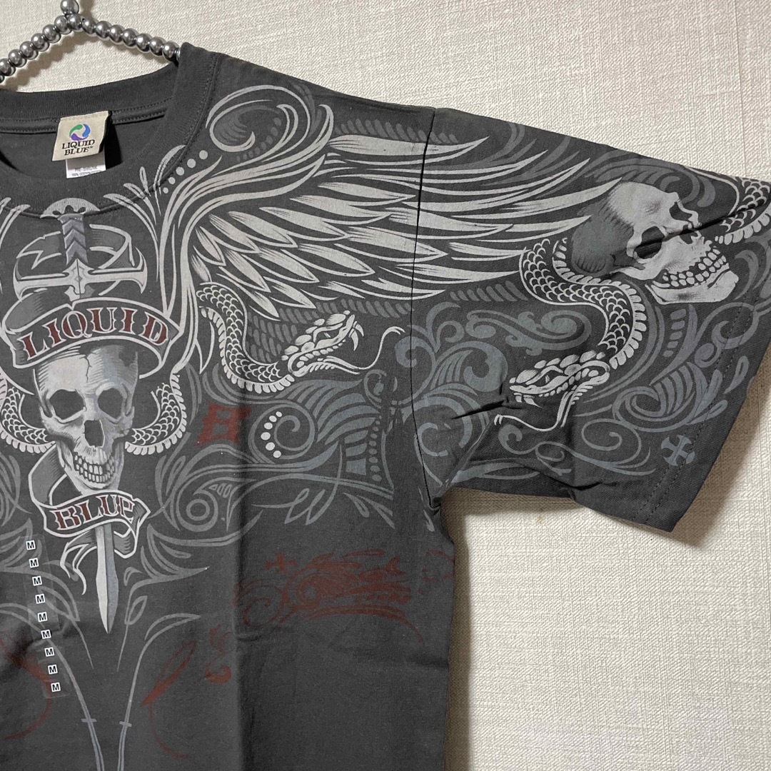 Ed Hardy(エドハーディー)のLiquid Blue Pinstripe 新品 #Tattoo #バイカー メンズのトップス(Tシャツ/カットソー(半袖/袖なし))の商品写真
