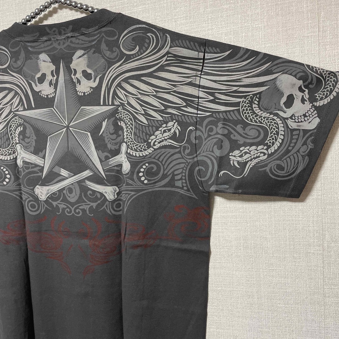 Ed Hardy(エドハーディー)のLiquid Blue Pinstripe 新品 #Tattoo #バイカー メンズのトップス(Tシャツ/カットソー(半袖/袖なし))の商品写真