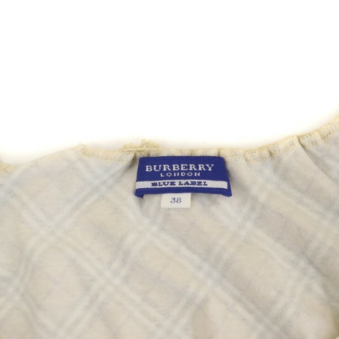 BURBERRY BLUE LABEL(バーバリーブルーレーベル)のバーバリーブルーレーベル カットソー ノースリーブ レース ノバチェック M レディースのトップス(カットソー(半袖/袖なし))の商品写真