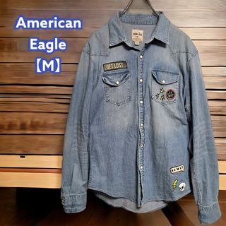 アメリカンイーグル(American Eagle)のAMERICAN EAGLE【アメリカンイーグル】 デニムシャツ ワッペン M(シャツ)