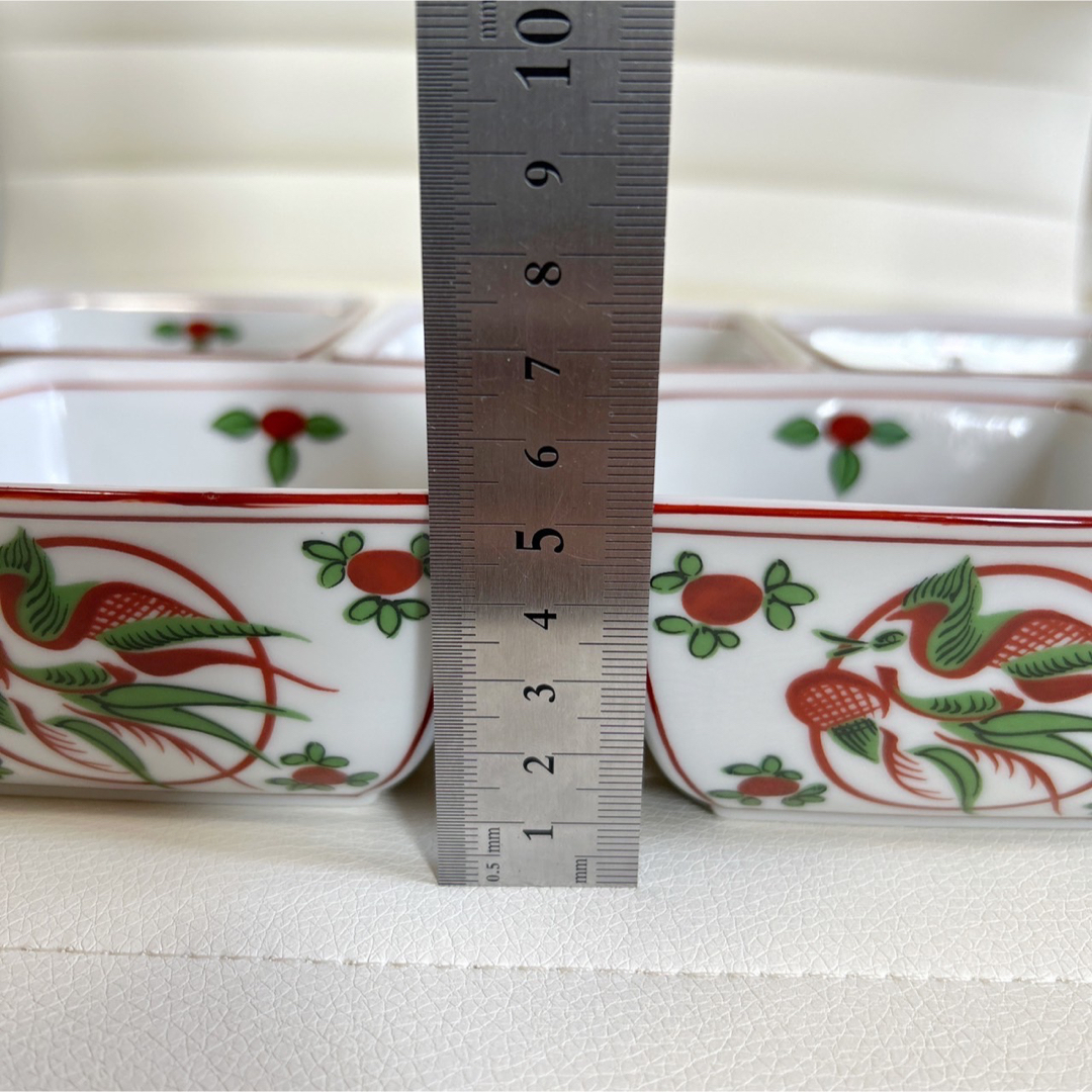 たち吉 - たち吉 赤絵花鳥 小鉢揃 5枚セット 角鉢 取り鉢 和食器 たち吉 - たち吉 赤絵花鳥 小鉢揃 5枚セット 角鉢 取り鉢 和食器