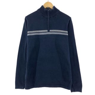 エディーバウアー(Eddie Bauer)の古着 エディーバウアー Eddie Bauer 総柄 コットンニットハーフジップセーター メンズM /eaa371542(ニット/セーター)