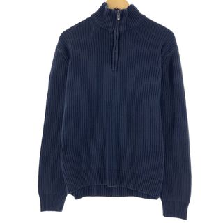 カルバンクライン(Calvin Klein)の古着 カルバンクライン Calvin klein リブ編み コットンニットハーフジップセーター メンズL /eaa371546(ニット/セーター)