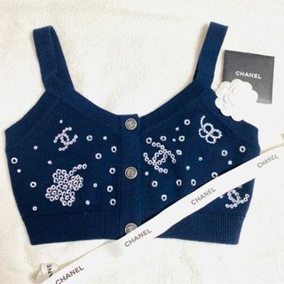 シャネル(CHANEL)の【春夏23SS】 CHANEL トップス　カシミヤ　シャネル キャミソール(ベスト/ジレ)