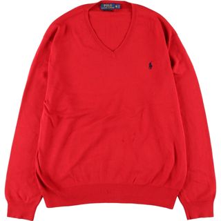 ラルフローレン(Ralph Lauren)の古着 ラルフローレン Ralph Lauren POLO RALPH LAUREN Vネック コットンニットセーター メンズL /eaa344324(ニット/セーター)