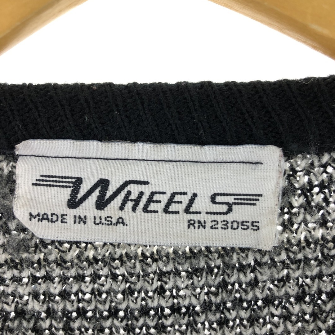 WHEELS 総柄 アクリルニットセーター USA製 メンズL /eaa368863 2