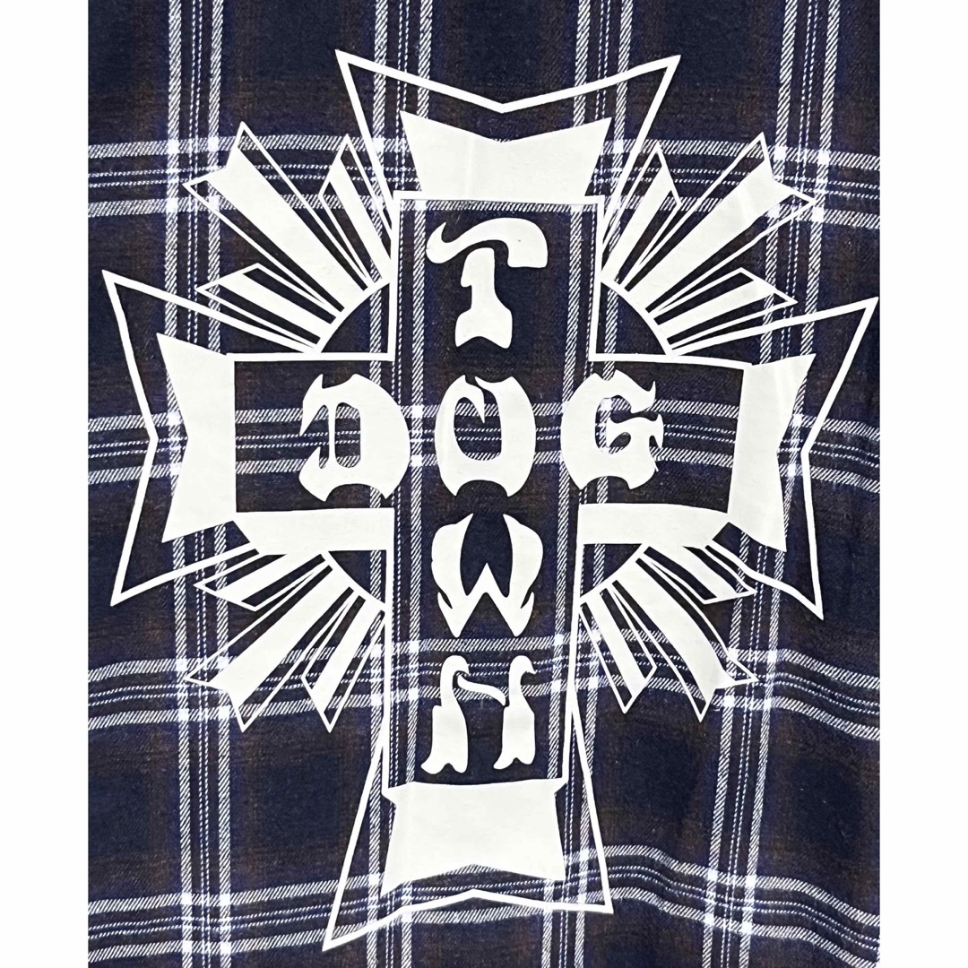 DOG TOWN(ドッグタウン)の匿名発送　美品　DOG TOWN チェックデザインネルシャツ　クロスプリント　L メンズのトップス(シャツ)の商品写真