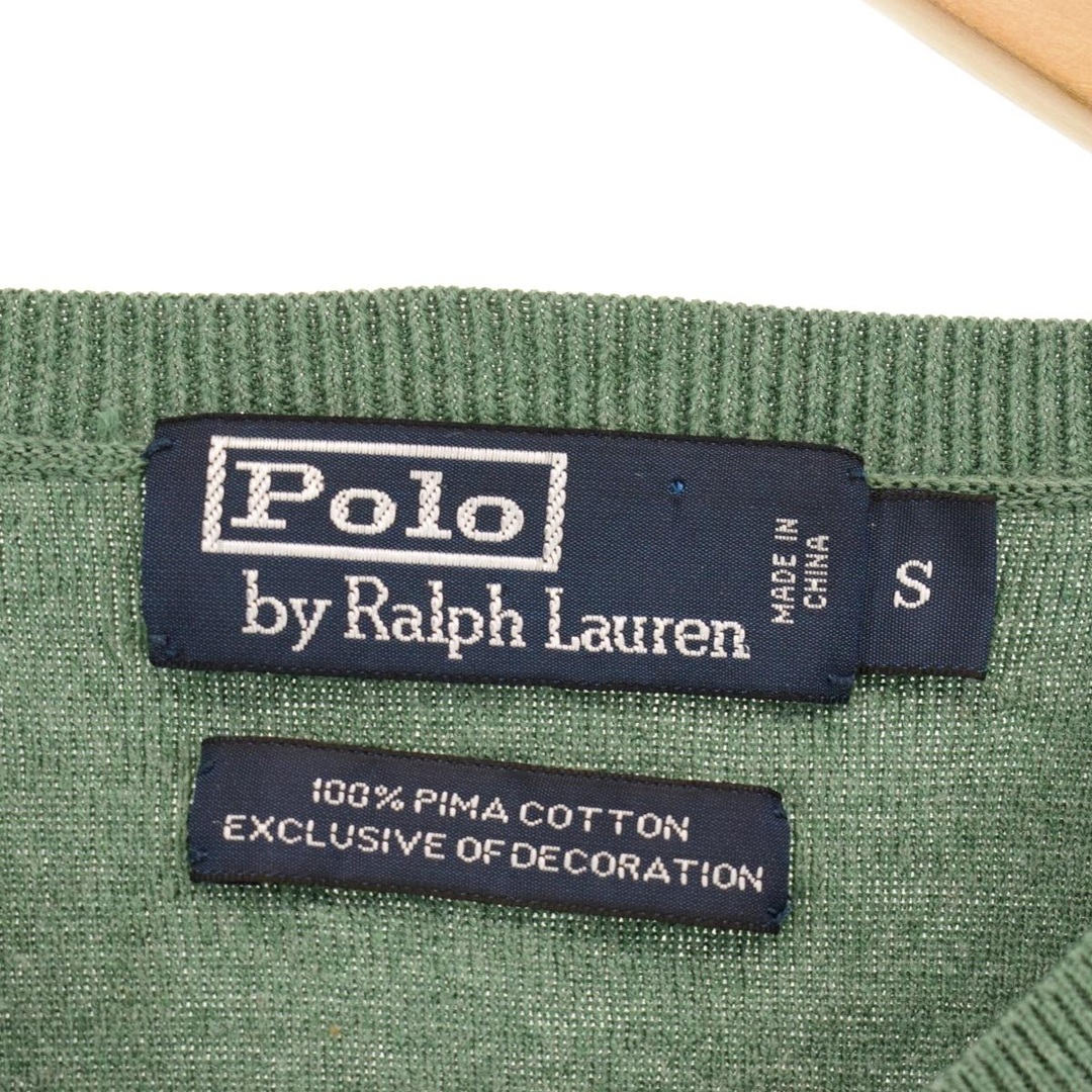 Ralph Lauren(ラルフローレン)の古着 ラルフローレン Ralph Lauren POLO by Ralph Lauren Vネック コットンニットセーター メンズS /eaa344599 メンズのトップス(ニット/セーター)の商品写真