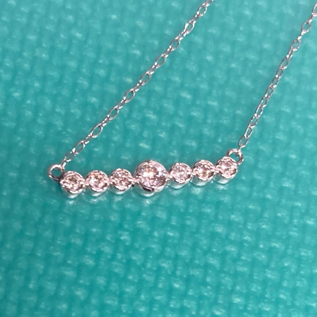 Pt900 / Pt850 ダイヤモンドネックレス 7石 0.1ct - ネックレス