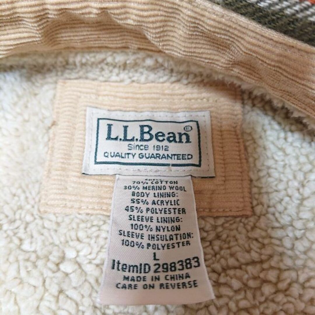 L.L.Bean 裏ボア チェック シャツジャケット 古着 エルエルビーン