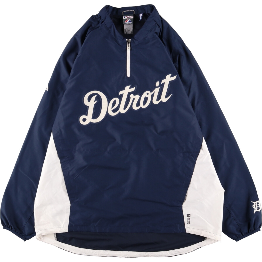 マジェスティック majestic MLB DETROIT TIGERS デトロイトタイガース ハーフジップ ウォームアッププルオーバー メンズXL /eaa371846