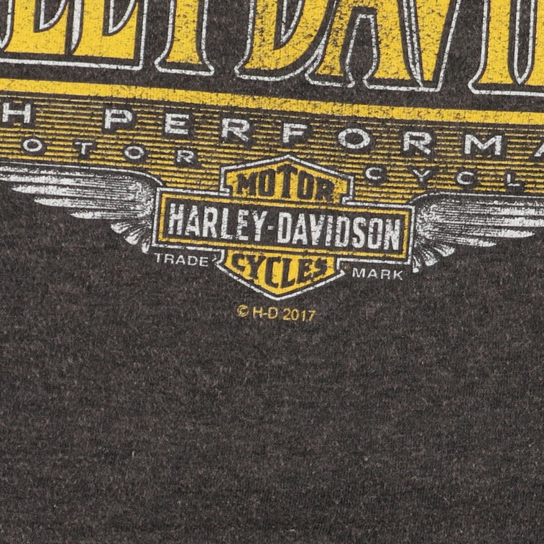 Harley Davidson(ハーレーダビッドソン)の古着 ハーレーダビッドソン Harley-Davidson 両面プリント モーターサイクル バイクTシャツ メンズXL /eaa320494 メンズのトップス(Tシャツ/カットソー(半袖/袖なし))の商品写真
