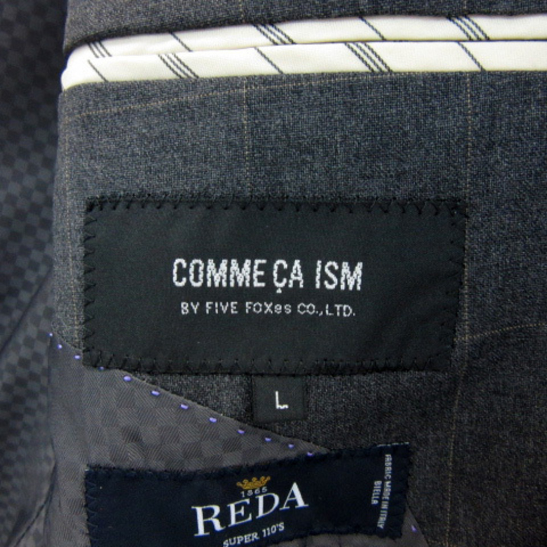 COMME CA ISM　メンズスーツ　REDA　サイズL　グレー　チェック