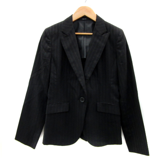 コムサイズム(COMME CA ISM)のコムサイズム スーツ テーラードジャケット シングルボタン ストライプ柄 L 黒(礼服/喪服)