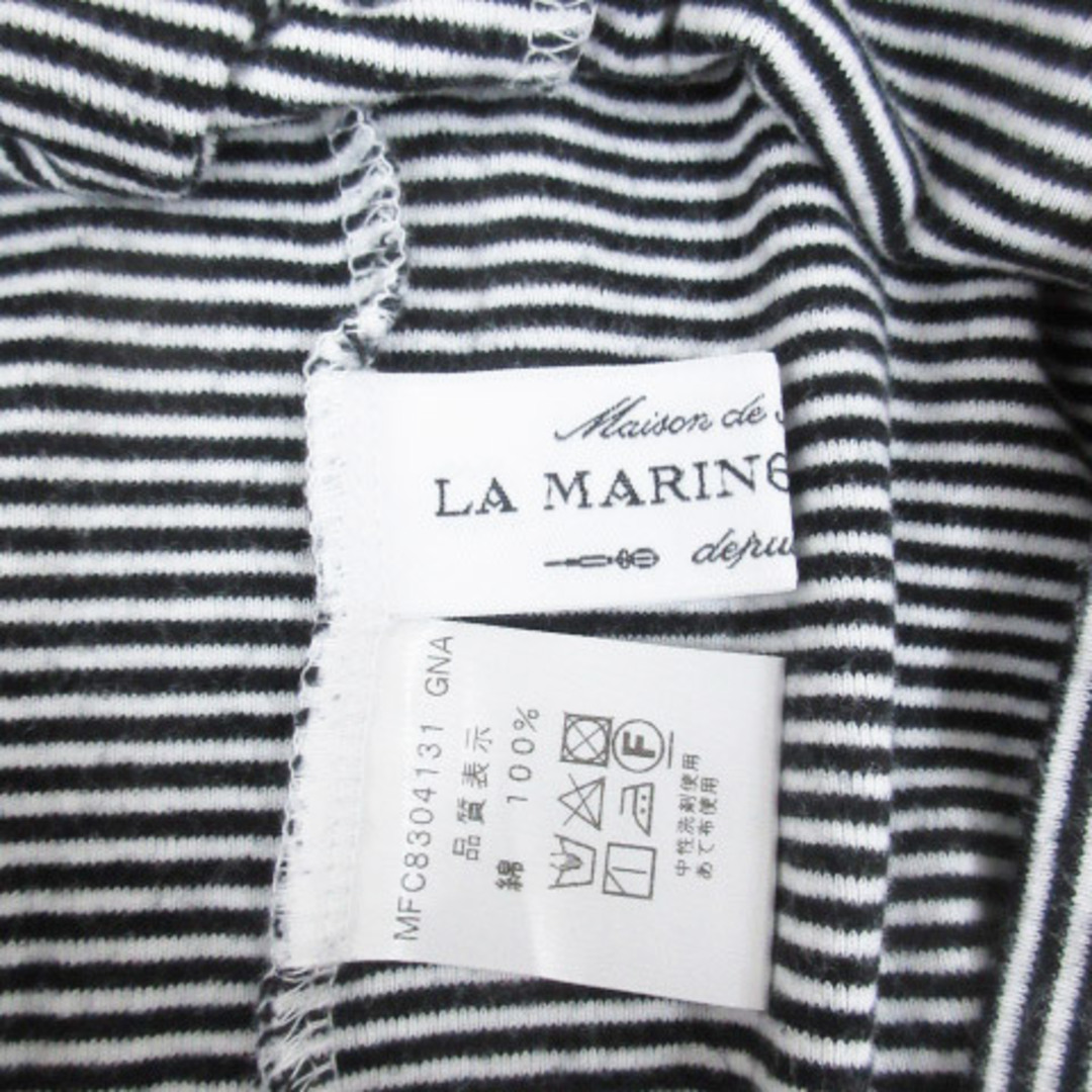 LA MARINE FRANCAISE(マリンフランセーズ)のマリンフランセーズ カットソー 七分袖 ボーダー柄 バックシャン F 白 黒 レディースのトップス(その他)の商品写真