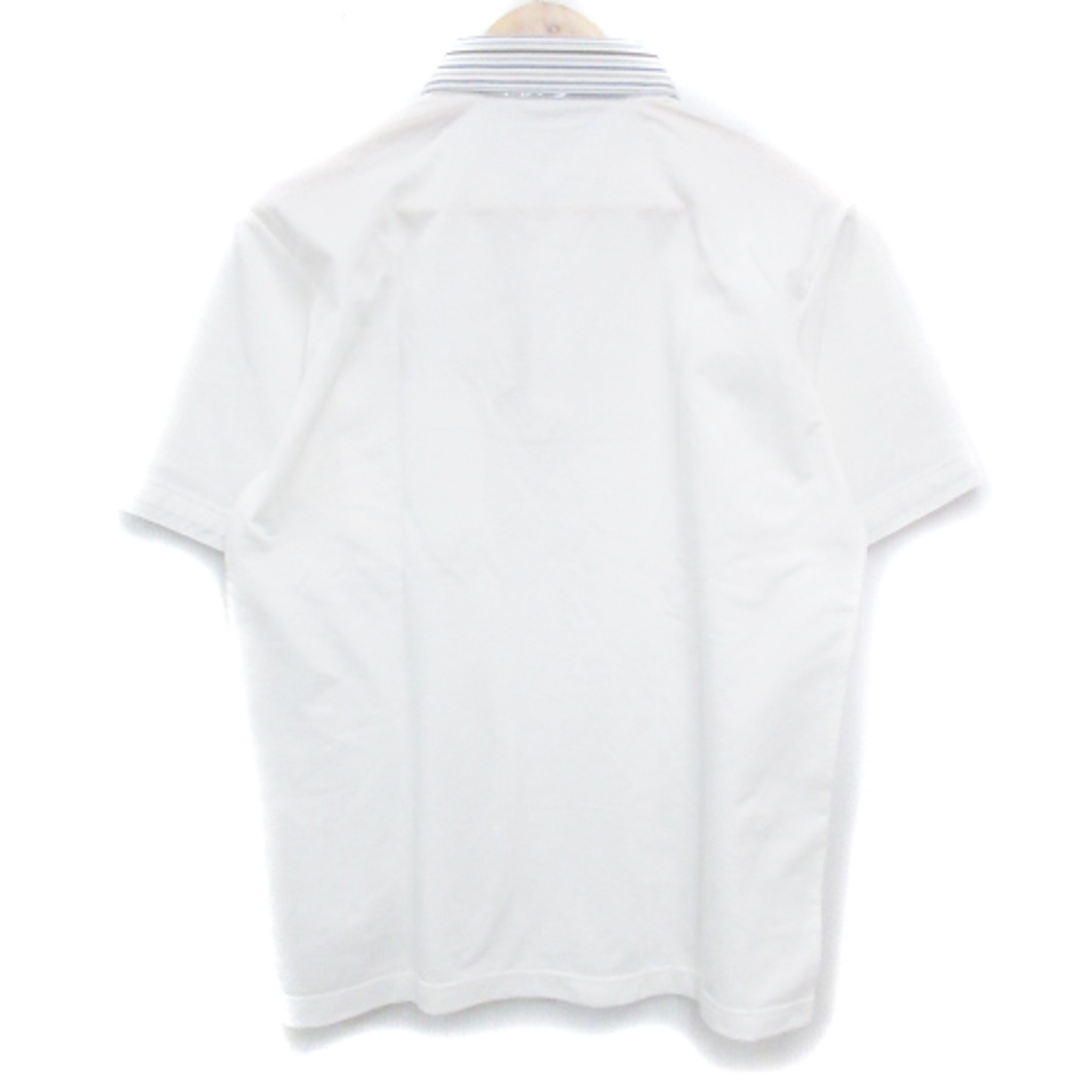 Crocodile(クロコダイル)のクロコダイル ポロシャツ 半袖 ポロカラー 透け感 ロゴ刺繡 ライン M 白 メンズのトップス(ポロシャツ)の商品写真