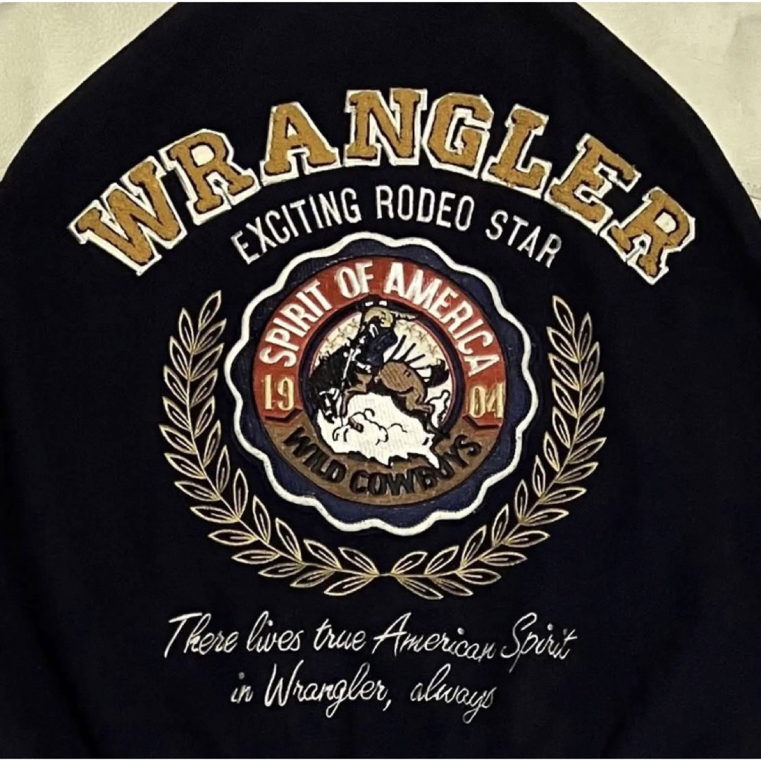 WRANGLER　スタジャン　毛　牛革レザー　ワッペン　袖デザイン　キルティング